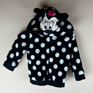 Disney Black & White Polka Dots Minnie Mouse Zipper Jacket Sz 9-12months